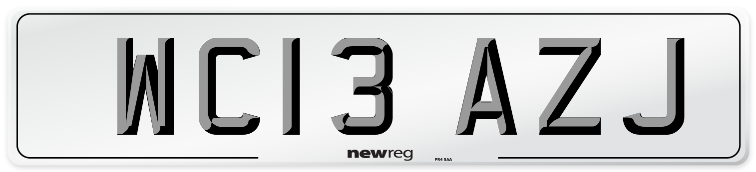 WC13 AZJ Number Plate from New Reg